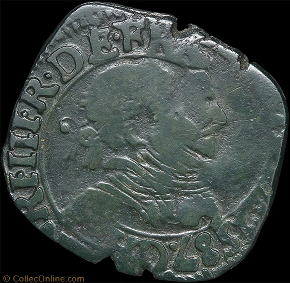 CGKL 64 - Henri III - Double tournois 1587 D Lyon 2 monnaie france a royale cgkl 64 henri iii double tournois 1587 d lyon