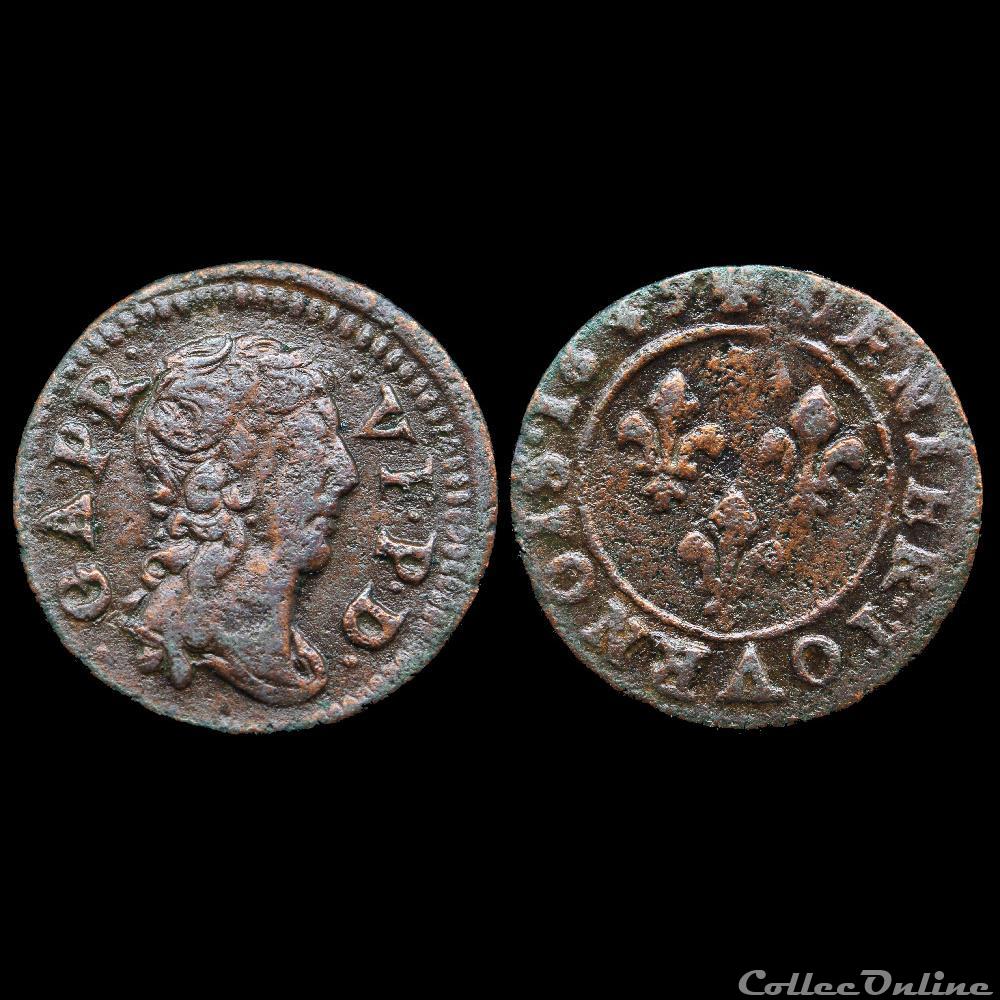 CGKL 760 A - Dombes - Gaston d'Orléans (1627-1650) - Denier tournois 1649 2 monnaie france feodale cgkl 760 a dombes gaston orleans 1627 1650 denier tournois 1649