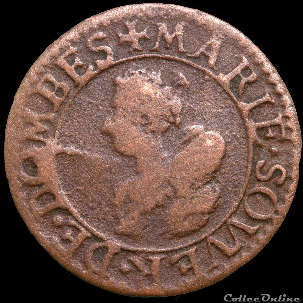 CGKL 728 - Dombes - Marie de Bourbon-Montpensier (1608-1627) - Double tournois 1620 monnaie france feodale cgkl 728 dombes marie de bourbon montpensier 1608 1627 double tournois 1620
