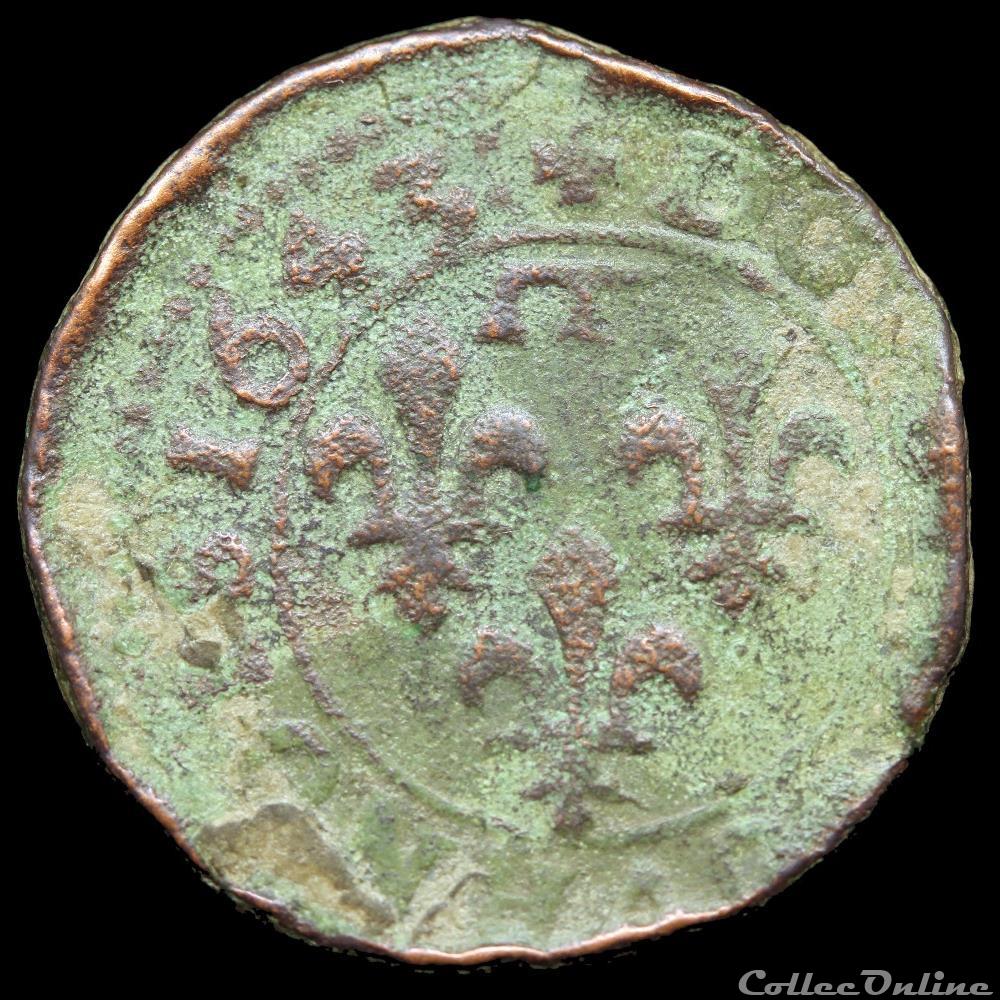 CGKL 752 - Dombes - Gaston d'Orléans (1627-1650) - Double tournois 1643 3 monnaie france feodale cgkl 752 dombes gaston orleans 1627 1650 double tournois 1643