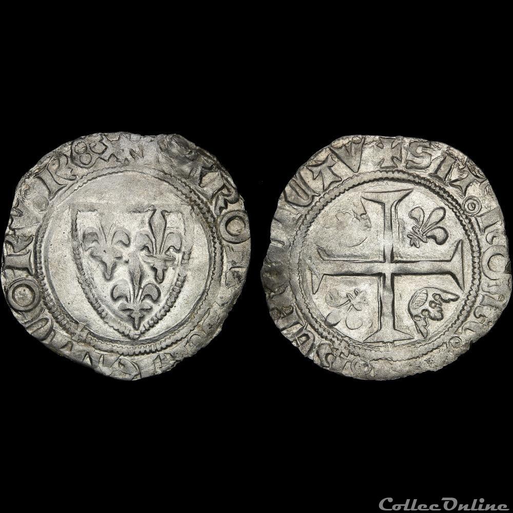 Charles VI (1380-1422) - Blanc - Saint-Pouçain 3 monnaie france royale charles vi 1380 1422 blanc saint poucain