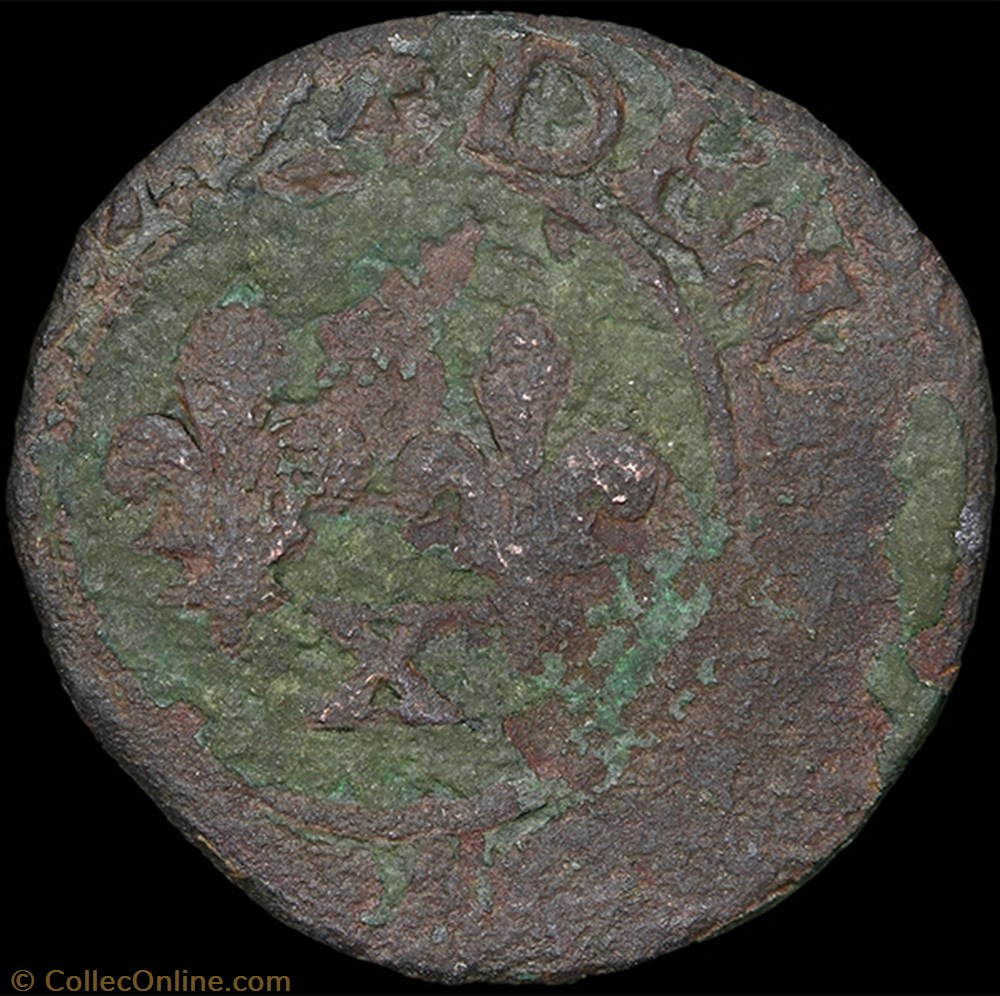 monnaie france royale cgkl 8 henri iii denier tournois 1589 x amiens