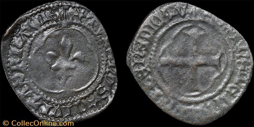 monnaie france royale charles vii 1422 1461 obole tournois bordeaux