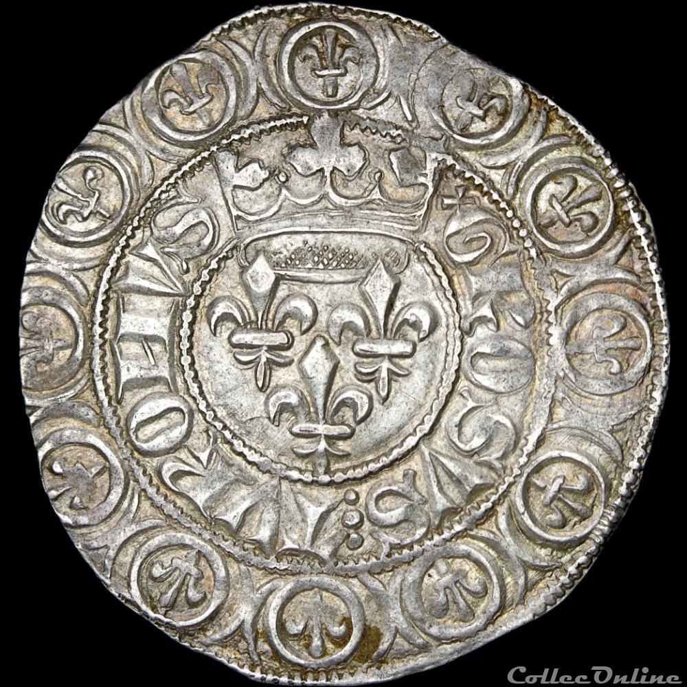 Charles VI (1380-1422) - Gros - Tournai 2 monnaie france royale charles vi 1380 1422 gros tournai