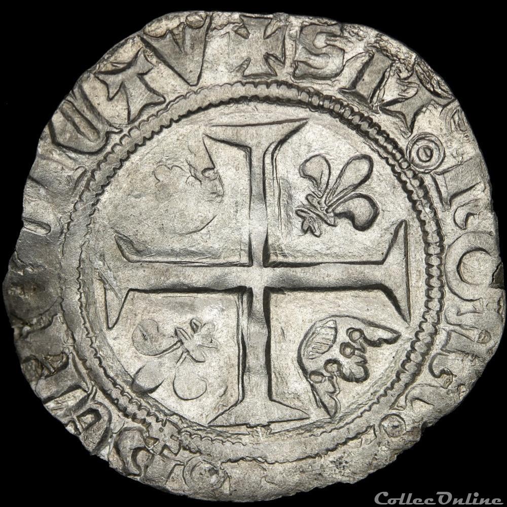 Charles VI (1380-1422) - Blanc - Saint-Pouçain 2 monnaie france royale charles vi 1380 1422 blanc saint poucain