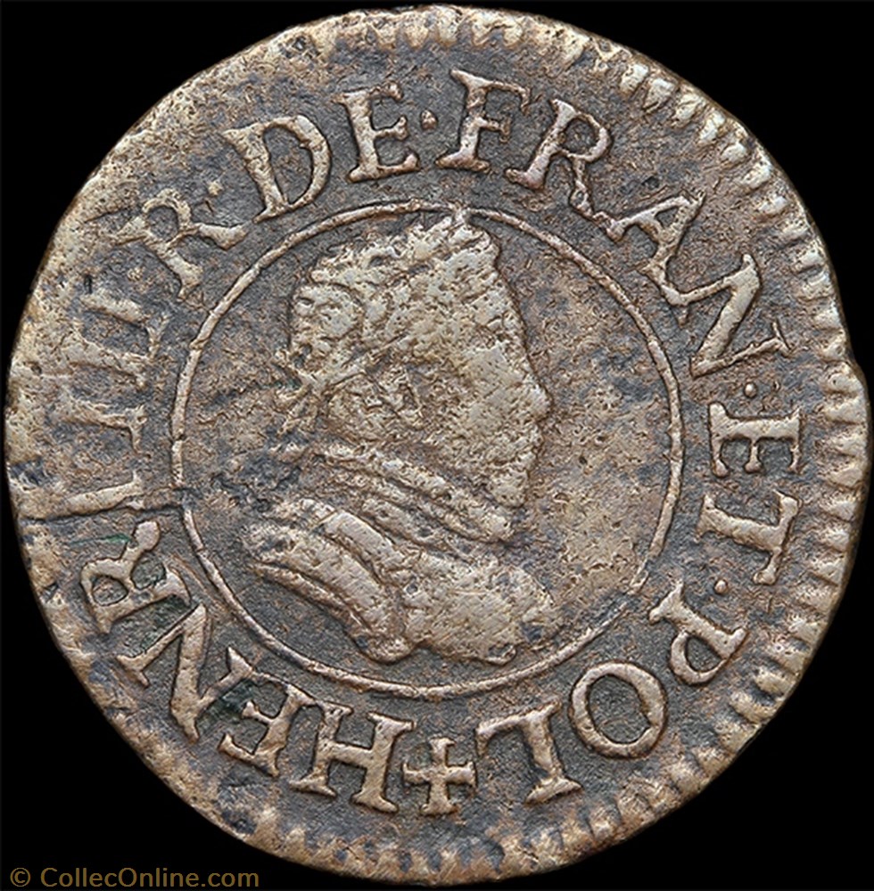 monnaie france royale cgkl 90 henri iii denier tournois 1580 79 a paris