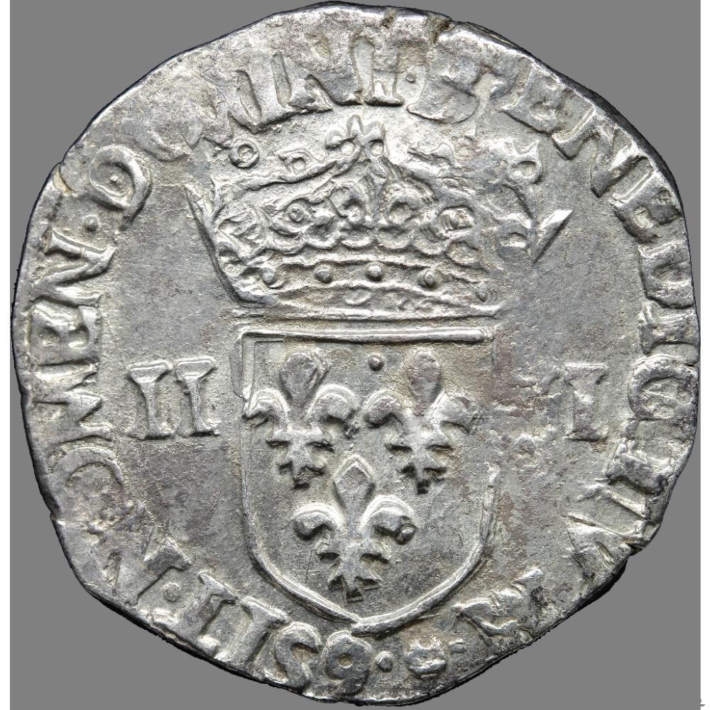 Henri III - Quart d'écu, croix de face - 1582 "9" Rennes 2 monnaie france royale henri iii quart ecu croix de face 1582 9 rennes