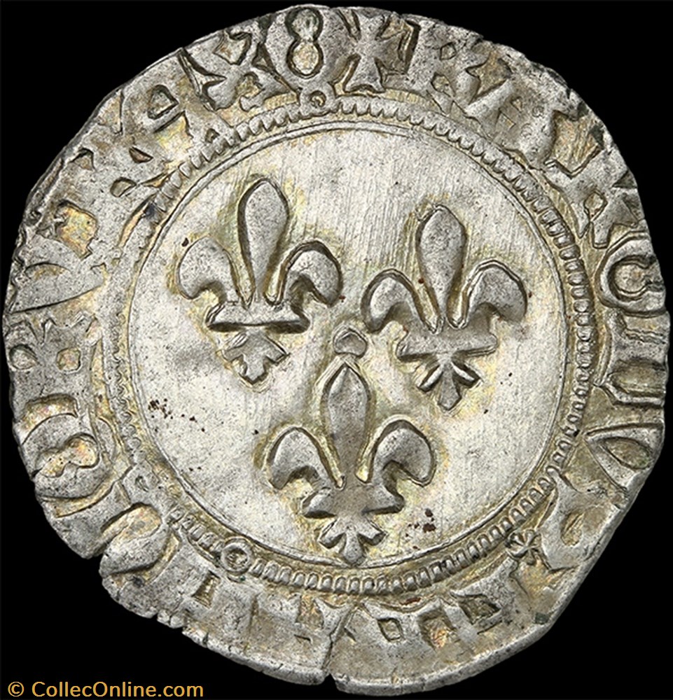Charles VII (1422-1461) - Blanc "aux trois lis" - Orléans 2 monnaie france royale charles vii 1422 1461 blanc aux trois lis orleans