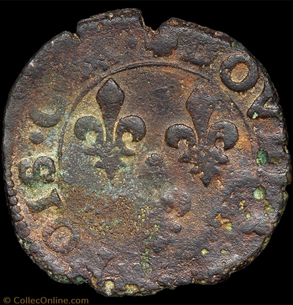 CGKL 124C - Henri III - Double tournois 1592 M Toulouse 3 monnaie france a royale cgkl 124c henri iii double tournois 1592 m toulouse