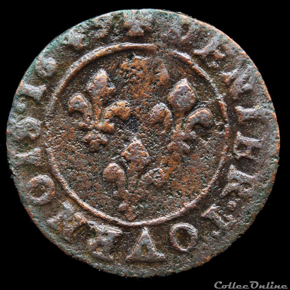CGKL 760 A - Dombes - Gaston d'Orléans (1627-1650) - Denier tournois 1649 3 monnaie france feodale cgkl 760 a dombes gaston orleans 1627 1650 denier tournois 1649