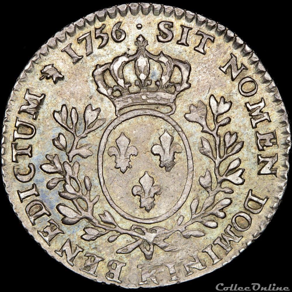 Louis XV - Dixième d'écu - 1756 R Orléans 2 monnaie france royale louis xv dixieme ecu 1756 r orleans