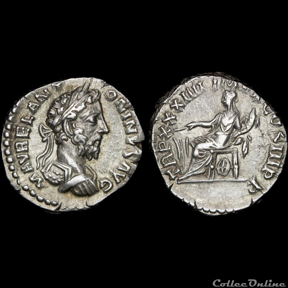 Marc Aurèle (139-161) - Denier - TRP XXXIIII IMP X COS III PP 3 monnaie antique av jc ap romaine marc aurele 139 161 denier trp xxxiiii imp x cos iii pp