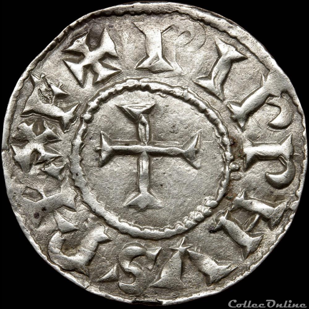 Pépin II d'Aquitaine (845-848) - Denier au monogramme - Toulouse monnaie france carolingienne pepin ii aquitaine 845 848 denier au monogramme toulouse