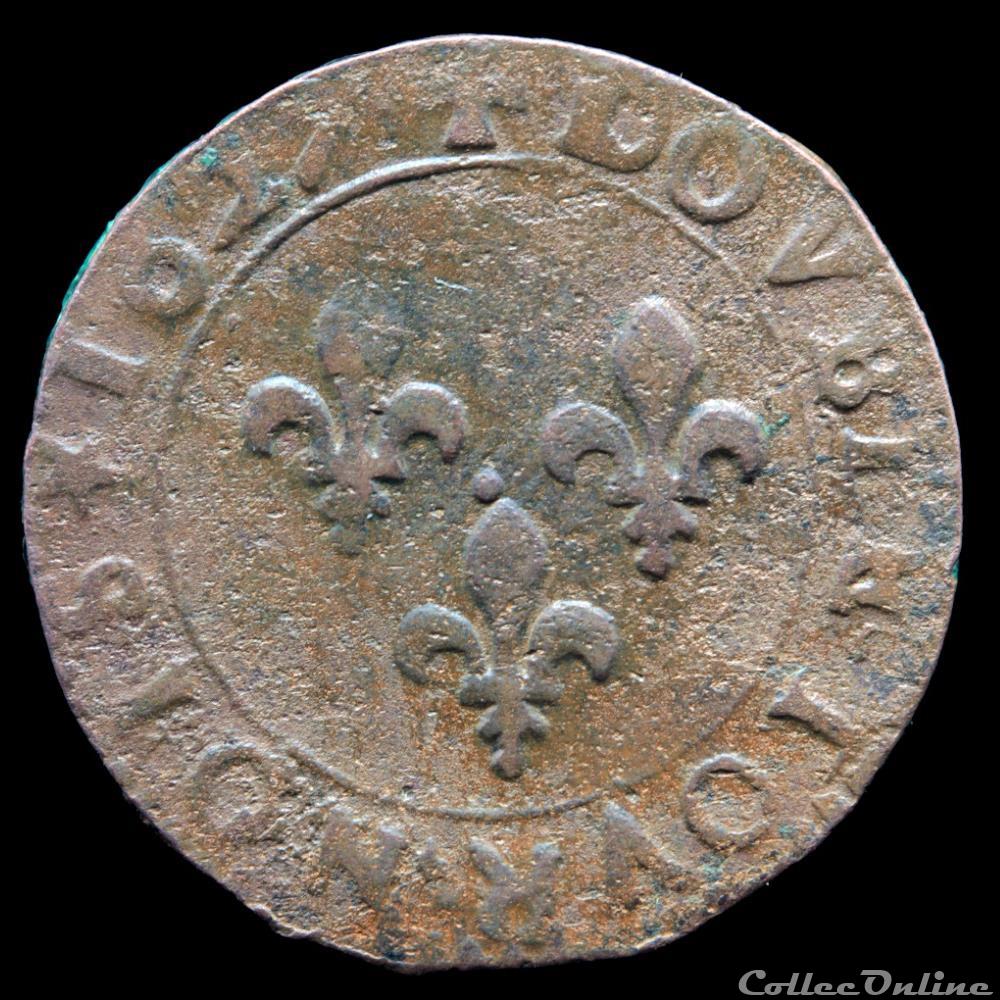 CGKL 414 - Louis XIII - Double tournois 1627 G Poitiers 3 monnaie france royale cgkl 414 louis xiii double tournois 1627 g poitiers