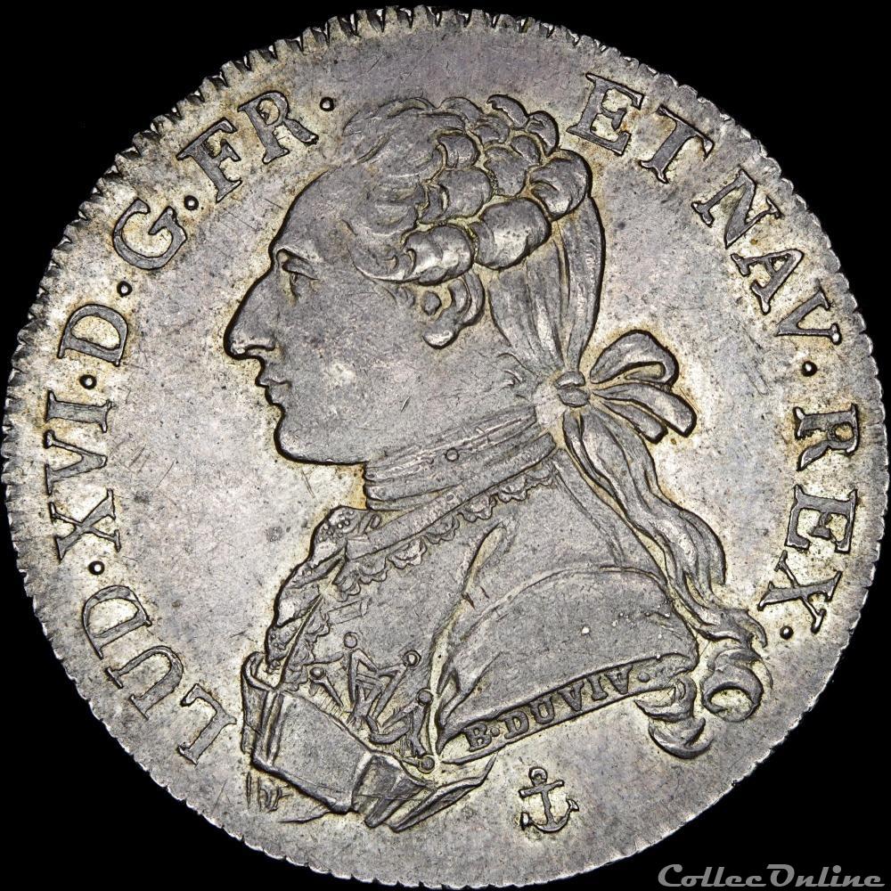 monnaie france royale louis xvi 1774 1793 cinquieme ecu 1788 h la rochelle