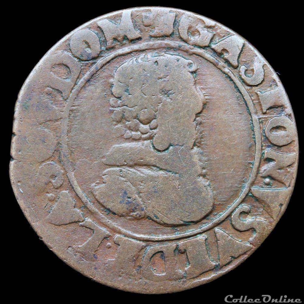 CGKL 736 - Dombes - Gaston d'Orléans (1627-1650) - Double tournois 1636B monnaie france feodale cgkl 736 dombes gaston orleans 1627 1650 double tournois 1636b