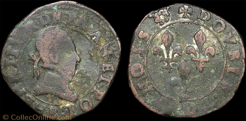 CGKL 112.A - Henri III - Double tournois non daté B Rouen monnaie france royale cgkl 112 a henri iii double tournois non date b rouen