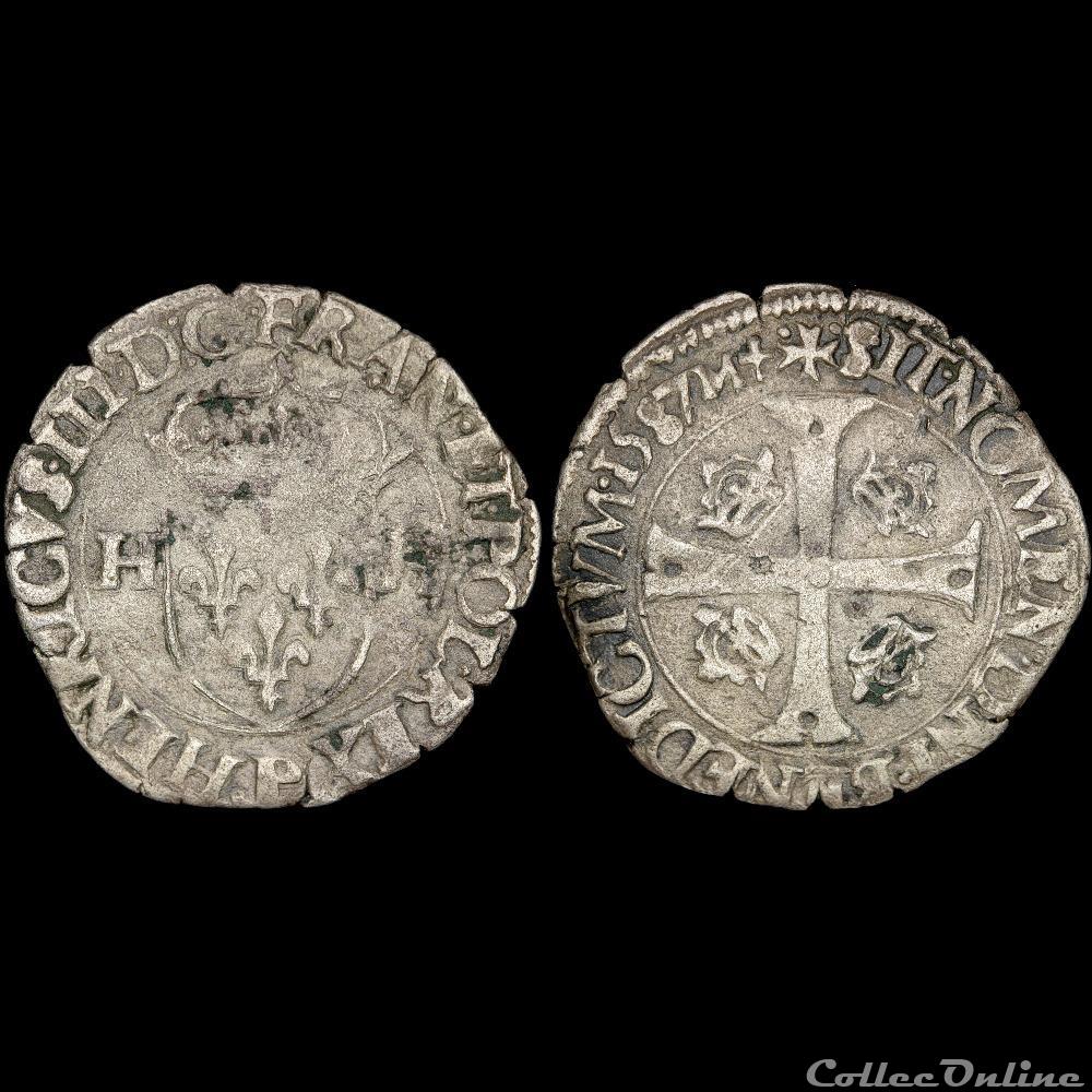 Henri III (1574-1589) - Douzain - 1587 P Dijon 3 monnaie france royale henri iii 1574 1589 douzain 1587 p dijon