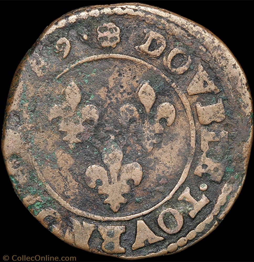 monnaie france royale cgkl 118 henri iii double tournois 1589 c saint lo