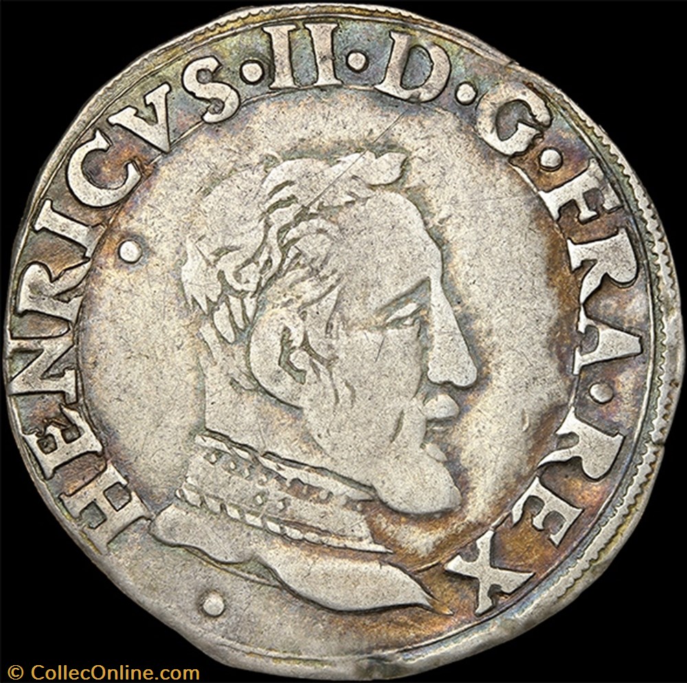 Henri II (1547-1559) - Demi-teston - 1555 M Toulouse 2 monnaie france a royale henri ii 1547 1559 demi teston 1555 m toulouse