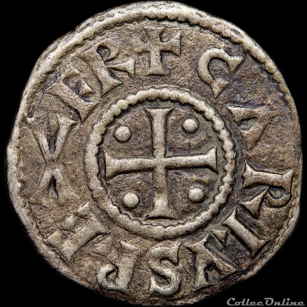 Charles II le Chauve (843-877) - Denier au temple - Orléans monnaie france carolingienne charles ii le chauve 843 877 denier au temple orleans