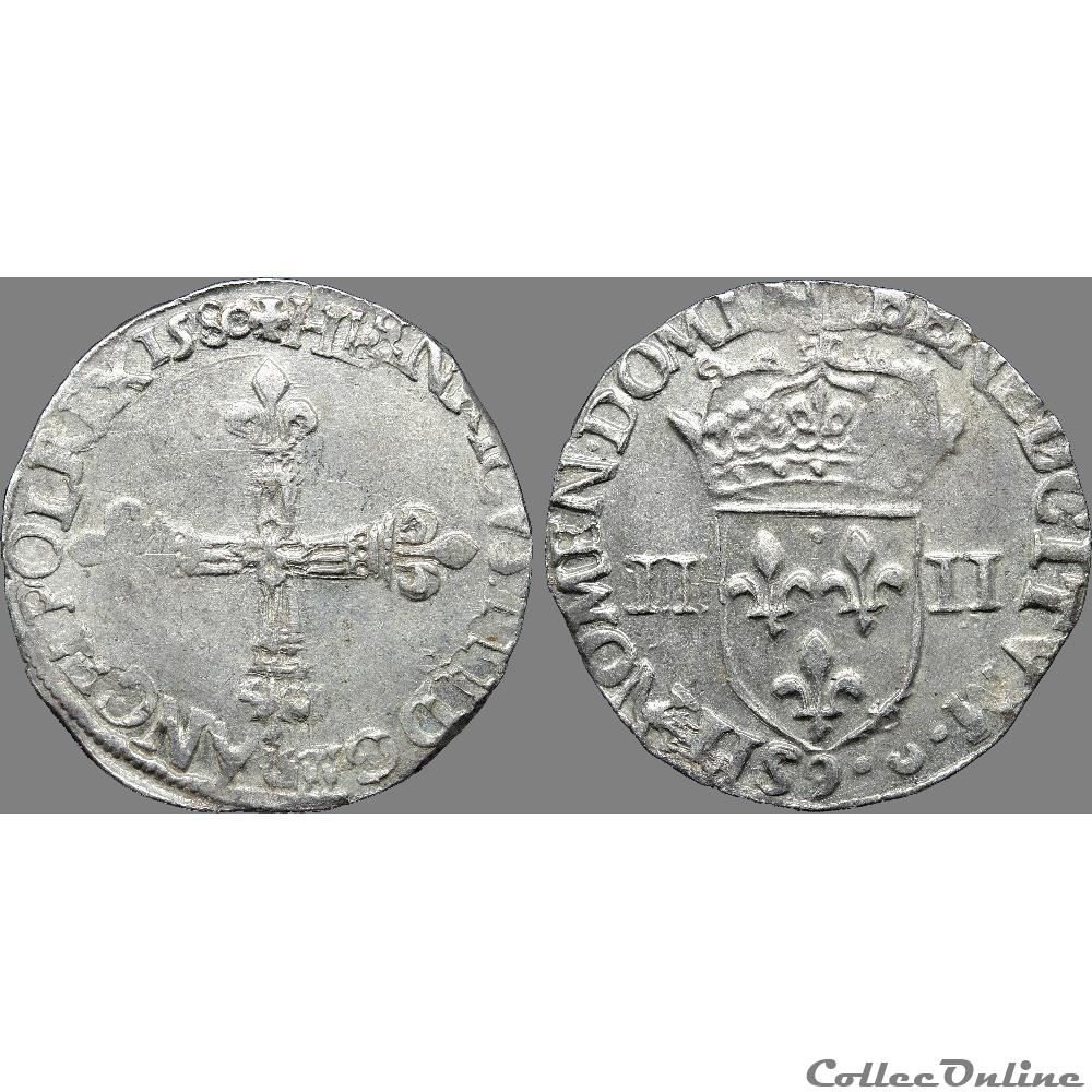 monnaie france royale henri iii quart ecu croix de face 1580 9 rennes