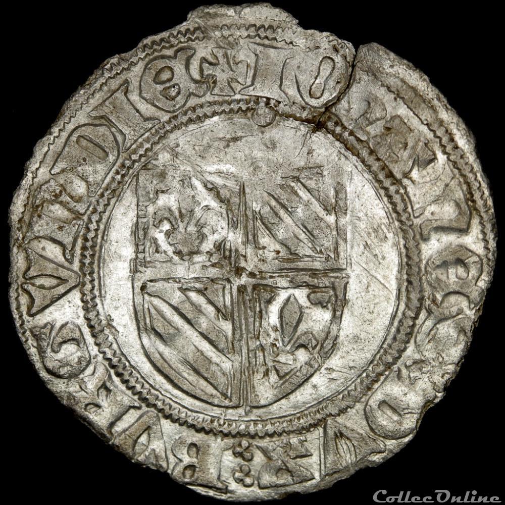 monnaie france feodale bourgogne jean sans peur grand blanc auxonne
