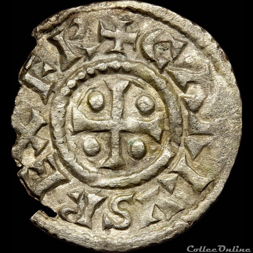 Charles II le Chauve (843-877) - Denier à la porte - Orléans monnaie france carolingienne charles ii le chauve 843 877 denier a la porte orleans
