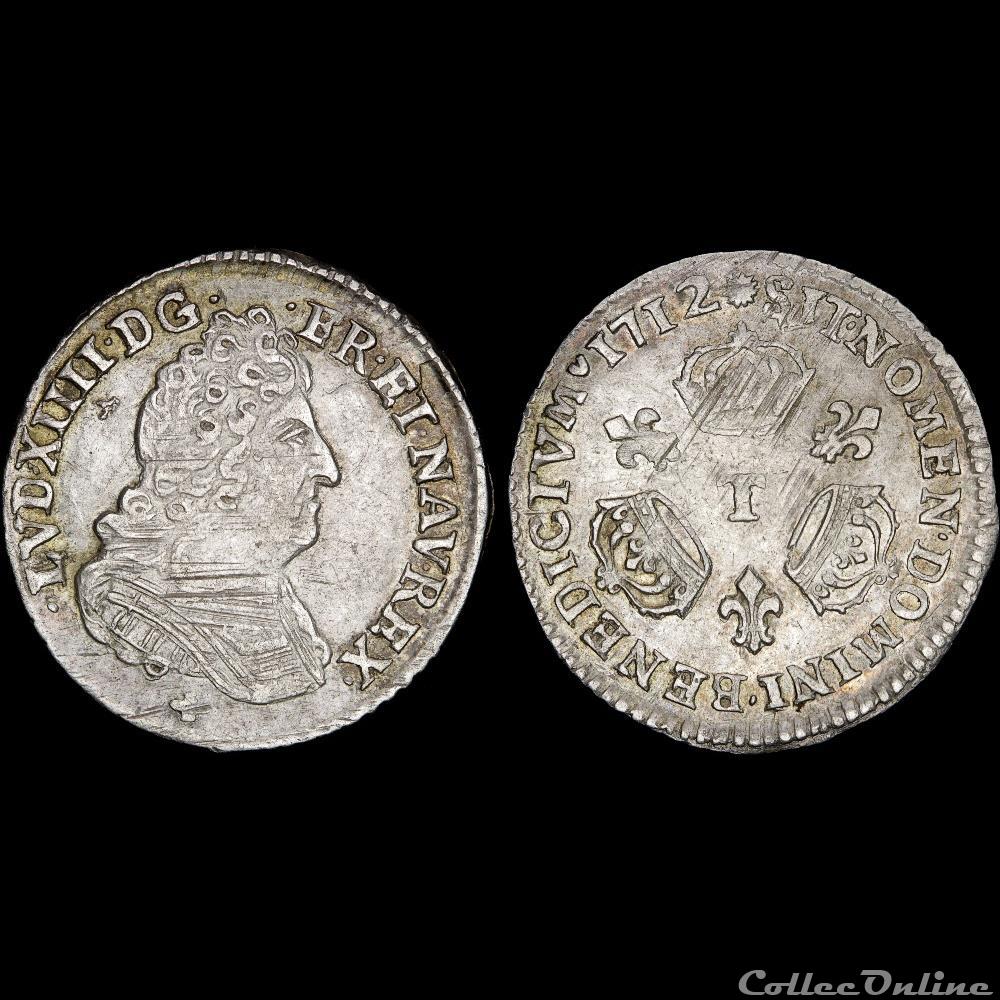 Louis XIV - Vingtième d'écu - 1712 T Nantes 3 monnaie france royale louis xiv vingtieme ecu 1712 t nantes