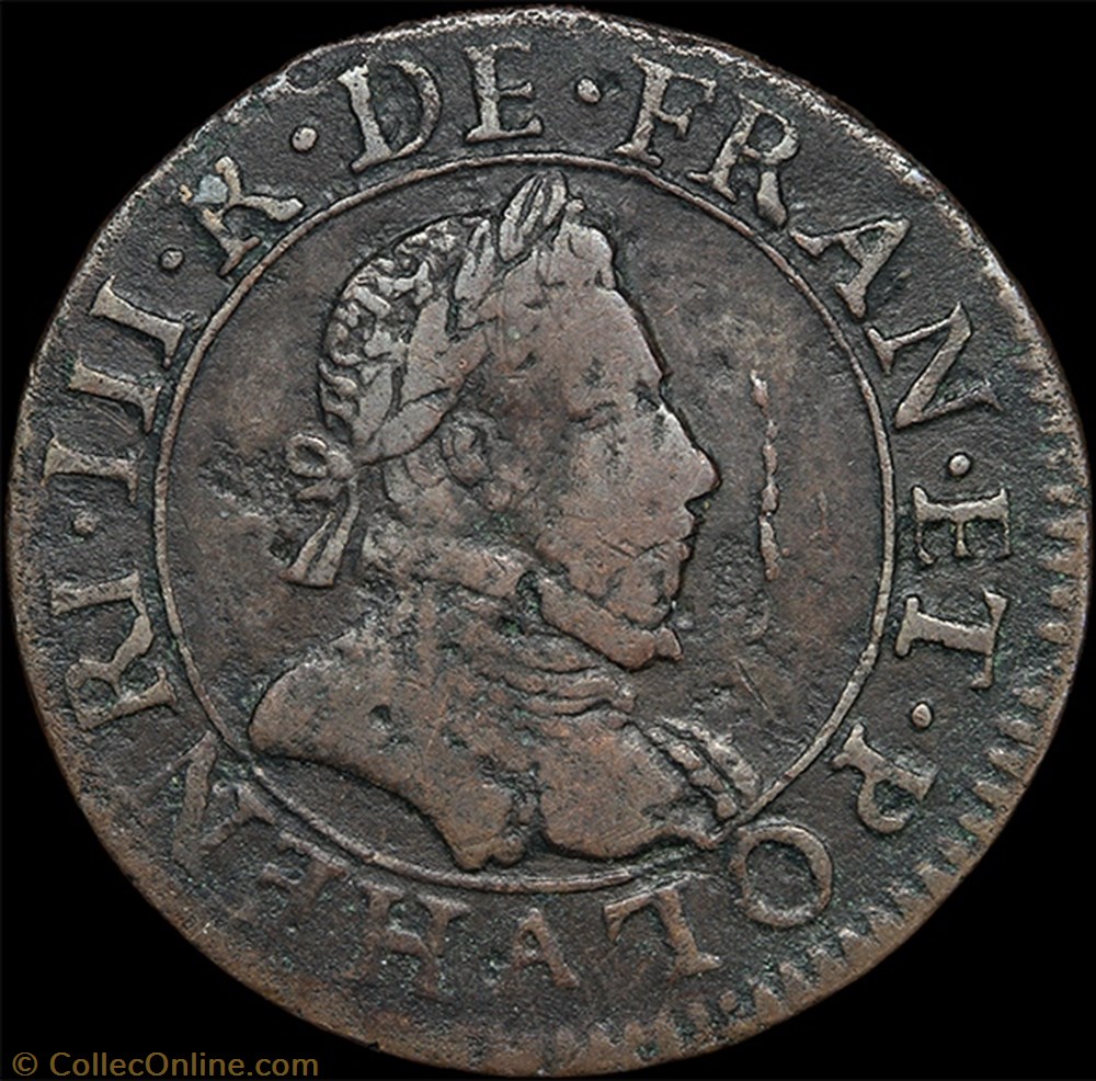 monnaie france royale cgkl 84 henri iii double tournois 1579 a paris