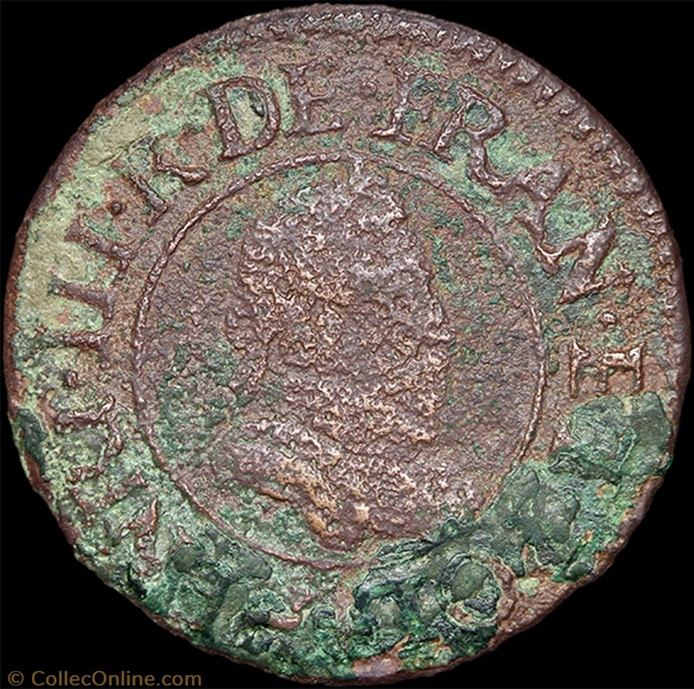 monnaie france royale cgkl 90 henri iii denier tournois 1583 a paris