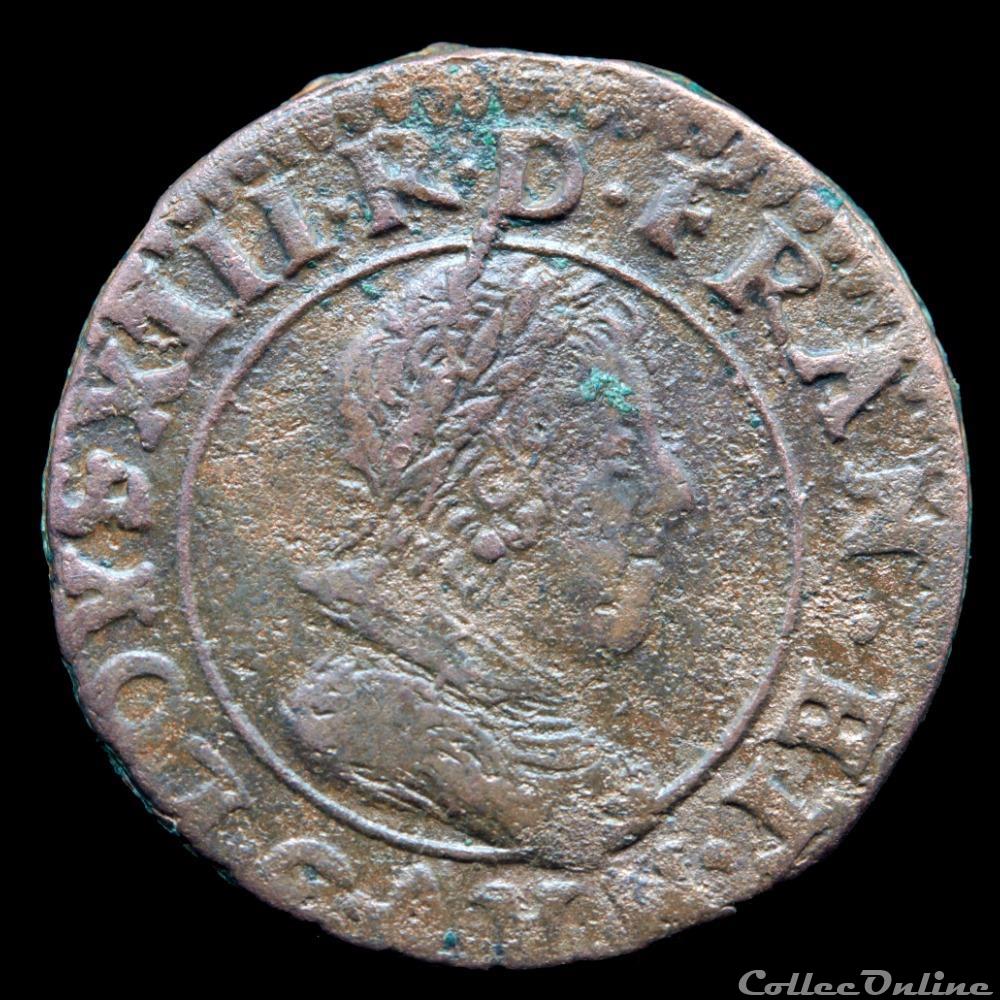 CGKL 414 - Louis XIII - Double tournois 1627 G Poitiers monnaie france royale cgkl 414 louis xiii double tournois 1627 g poitiers