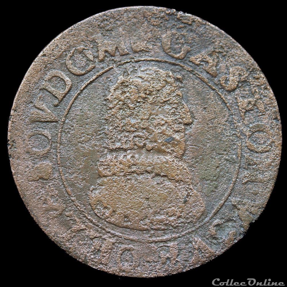CGKL 736 - Dombes - Gaston d'Orléans (1627-1650) - Double tournois 1635R monnaie france feodale cgkl 736 dombes gaston orleans 1627 1650 double tournois 1635r