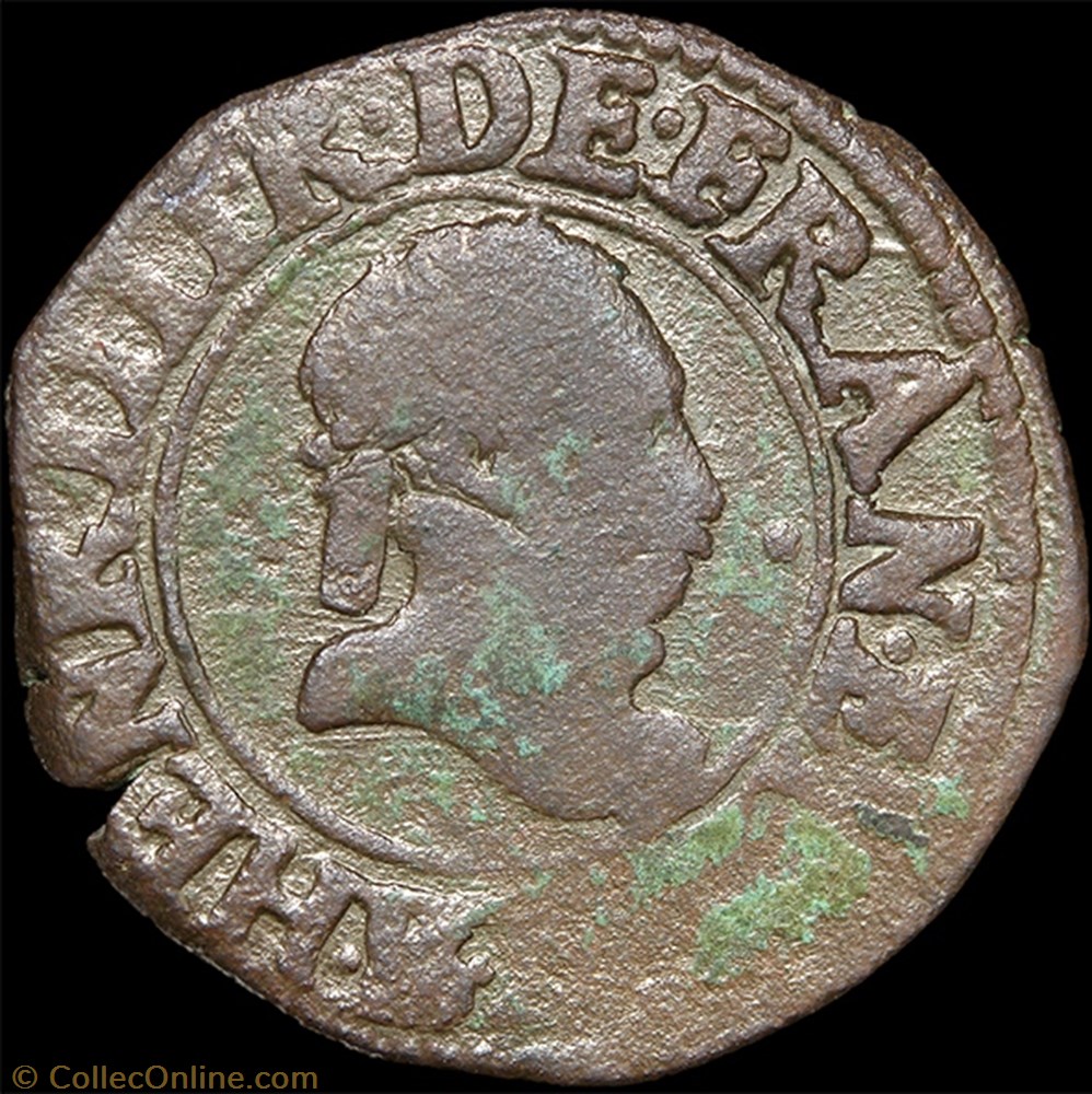 monnaie france a royale cgkl 114 e henri iii denier tournois 1589 b rouen