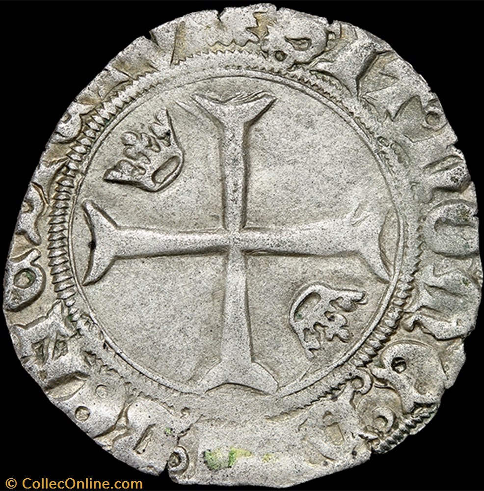 Charles VII (1422-1461) - Petit blanc "aux trois lis" - Crémieu 3 monnaie france royale charles vii 1422 1461 petit blanc aux trois lis cremieu