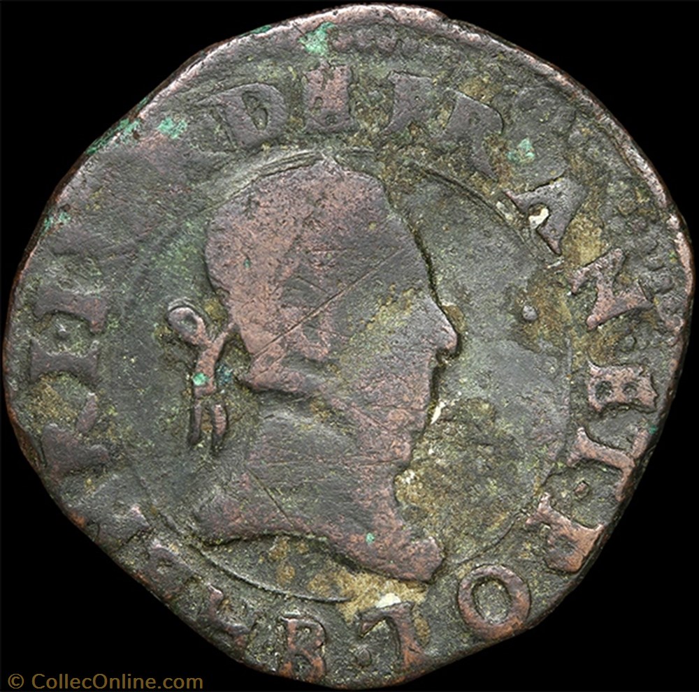 CGKL 112.A - Henri III - Double tournois non daté B Rouen 2 monnaie france royale cgkl 112 a henri iii double tournois non date b rouen