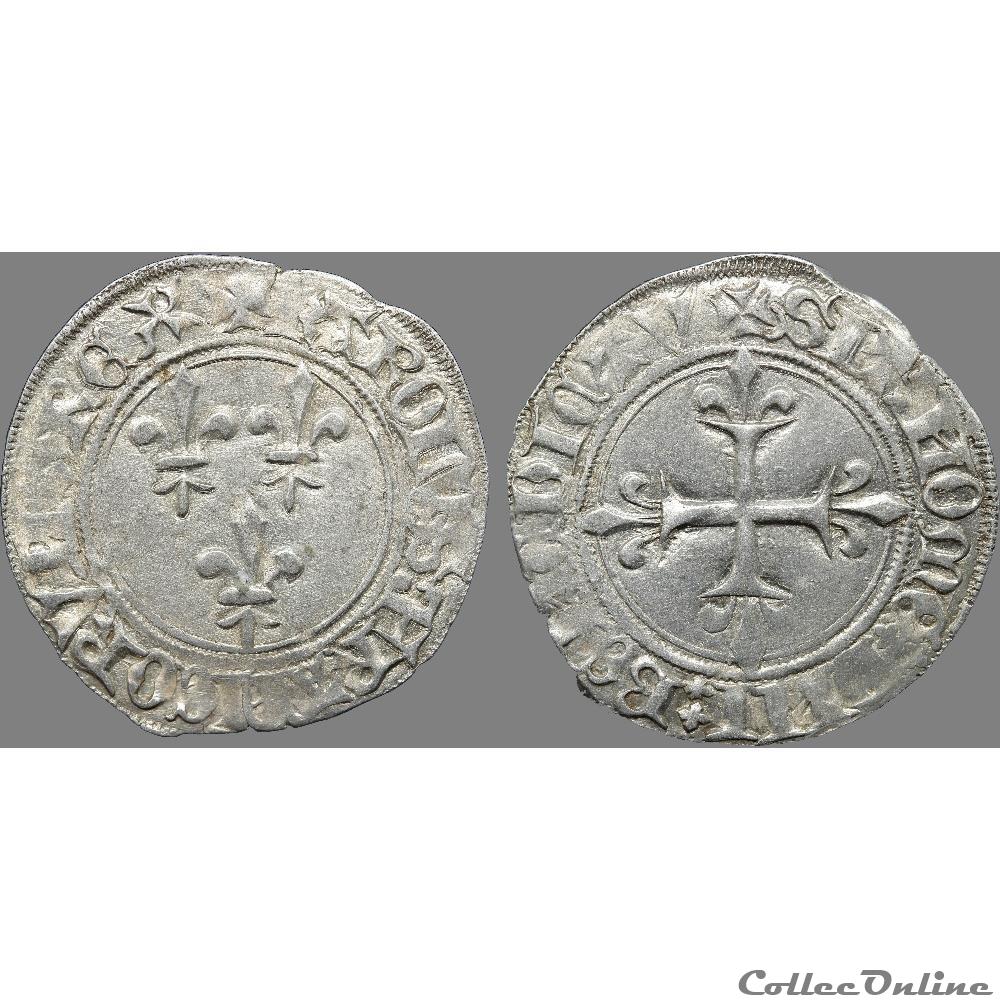 monnaie france royale charles vi gros aux lis saint menehould
