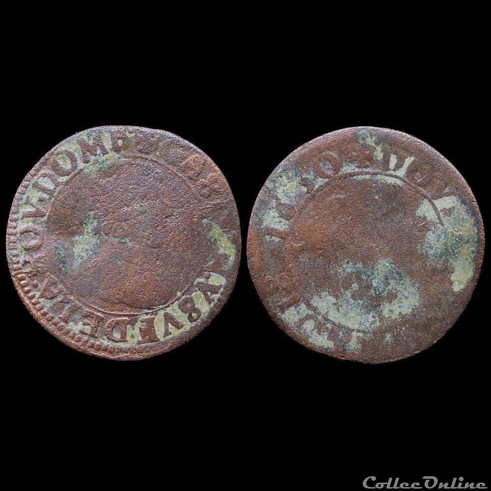 CGKL 734 - Dombes - Gaston d'Orléans (1627-1650) - Double tournois 1630 2 monnaie france feodale cgkl 734 dombes gaston orleans 1627 1650 double tournois 1630