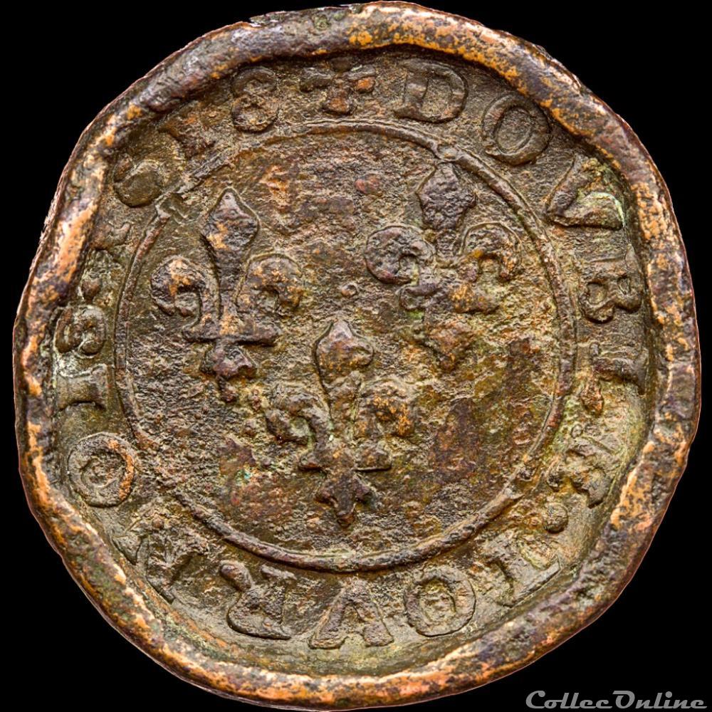 CGKL 276 - Louis XIII - Piéfort du Double tournois 1618 K Bordeaux monnaie france royale cgkl 276 louis xiii piefort du double tournois 1618 k bordeaux