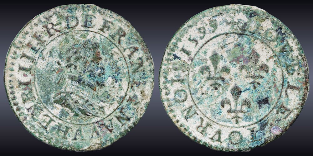 monnaies europe medievale france royales cgkl 222 henri iv double tournois 1599 a paris