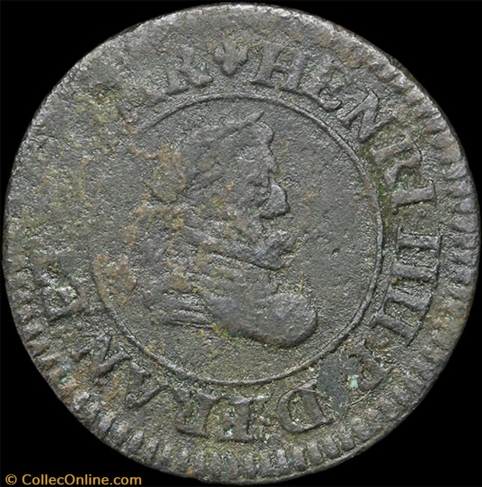 monnaies europe medievale france royales cgkl 206 a henri iv denier tournois 1608 d lyon