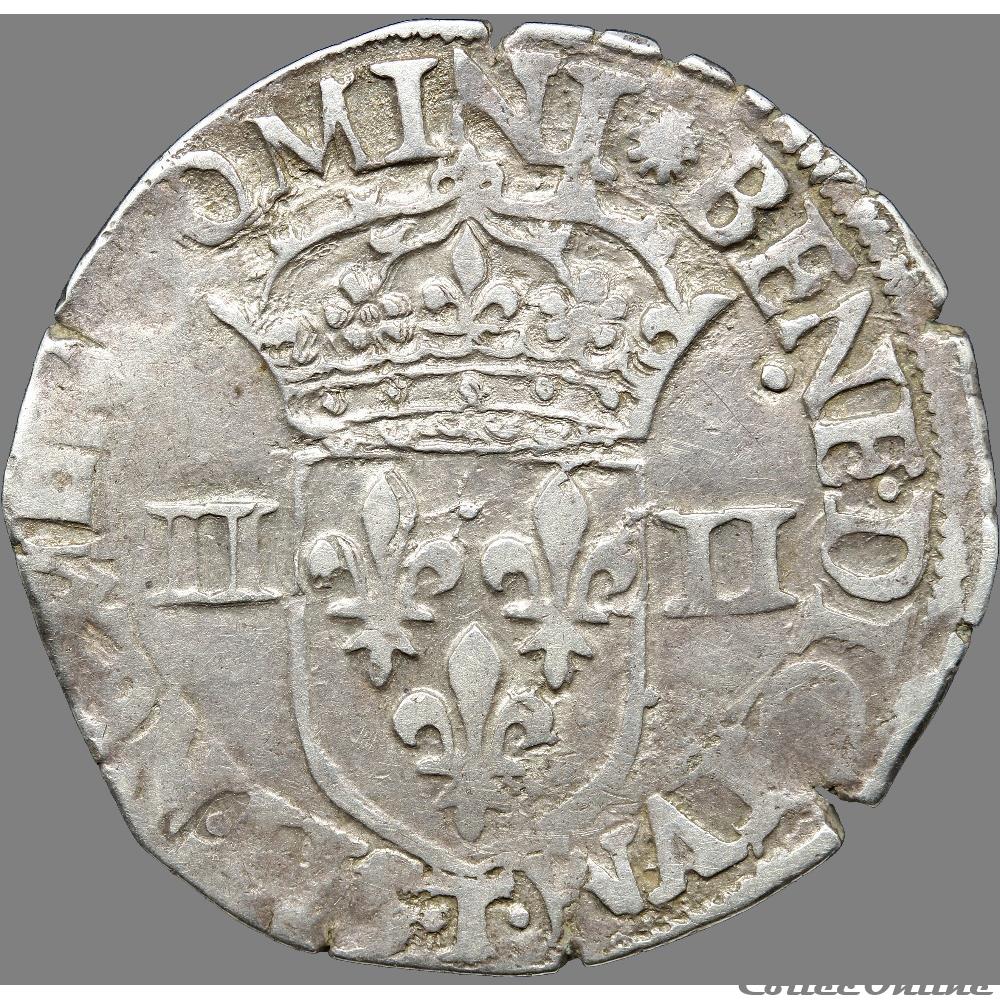 Henri III - Quart d'écu, croix de face - 1579 T Nantes 2 monnaie france royale henri iii quart ecu croix de face 1579 t nantes