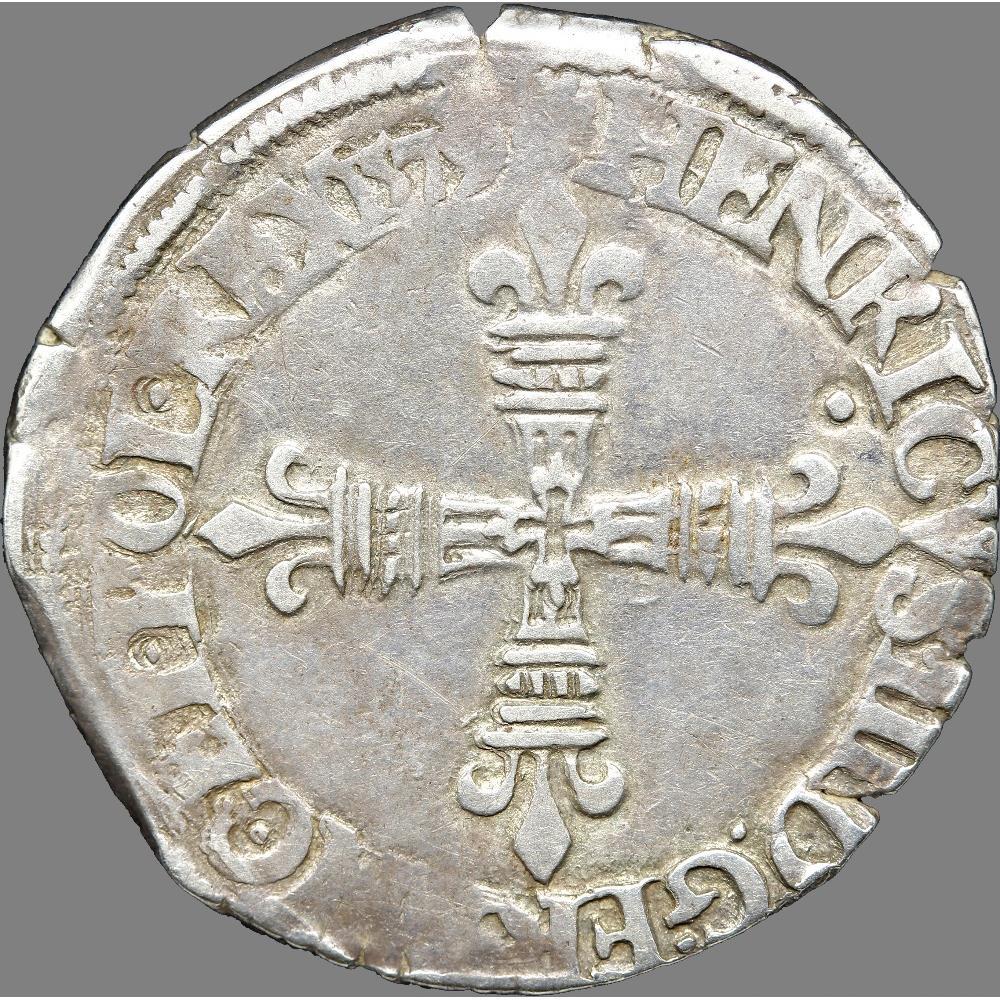 Henri III - Quart d'écu, croix de face - 1579 T Nantes monnaie france royale henri iii quart ecu croix de face 1579 t nantes