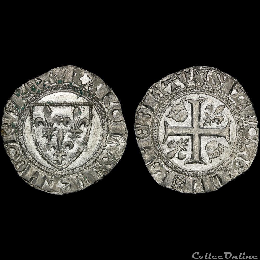 Charles VI (1380-1422) - Blanc - Paris 3 monnaie france royale charles vi 1380 1422 blanc paris