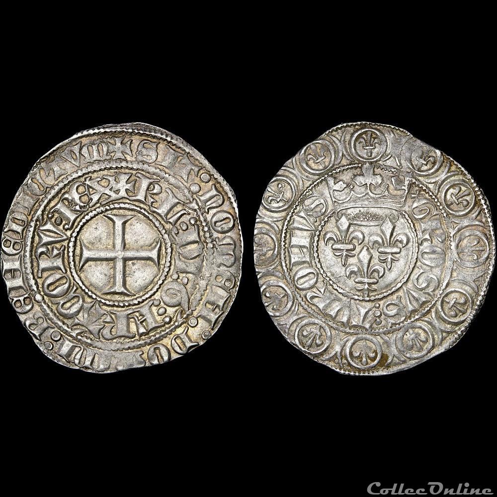 Charles VI (1380-1422) - Gros - Tournai 3 monnaie france royale charles vi 1380 1422 gros tournai