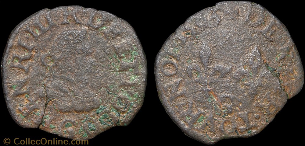 CGKL 98 - Henri III - Denier tournois 1583 G Poitiers monnaie france a royale cgkl 98 henri iii denier tournois 1583 g poitiers