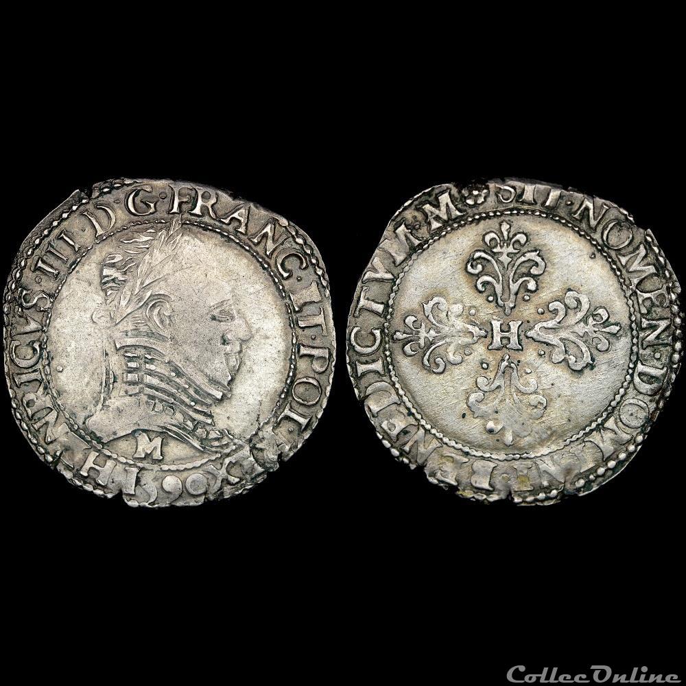 monnaie france royale henri iii la ligue 1589 1598 demi franc 1590 m toulouse