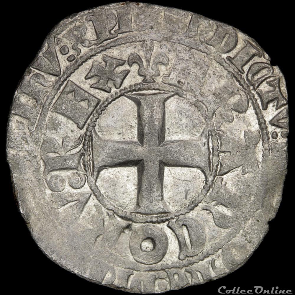 Charles V - Blanc au K 2 monnaie france royale charles v blanc au k