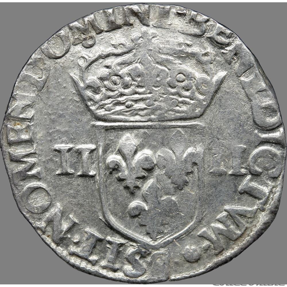 Henri III - Quart d'écu, croix de face - 158. "9" Rennes 2 monnaie france royale henri iii quart ecu croix de face 158 9 rennes