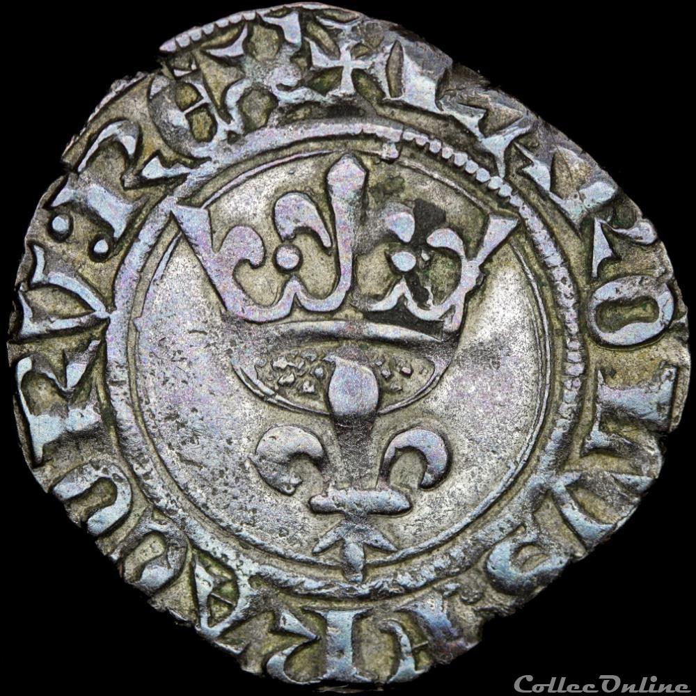 Charles VI (1380-1422) - Double tournois - Paris monnaie france royale charles vi 1380 1422 double tournois paris